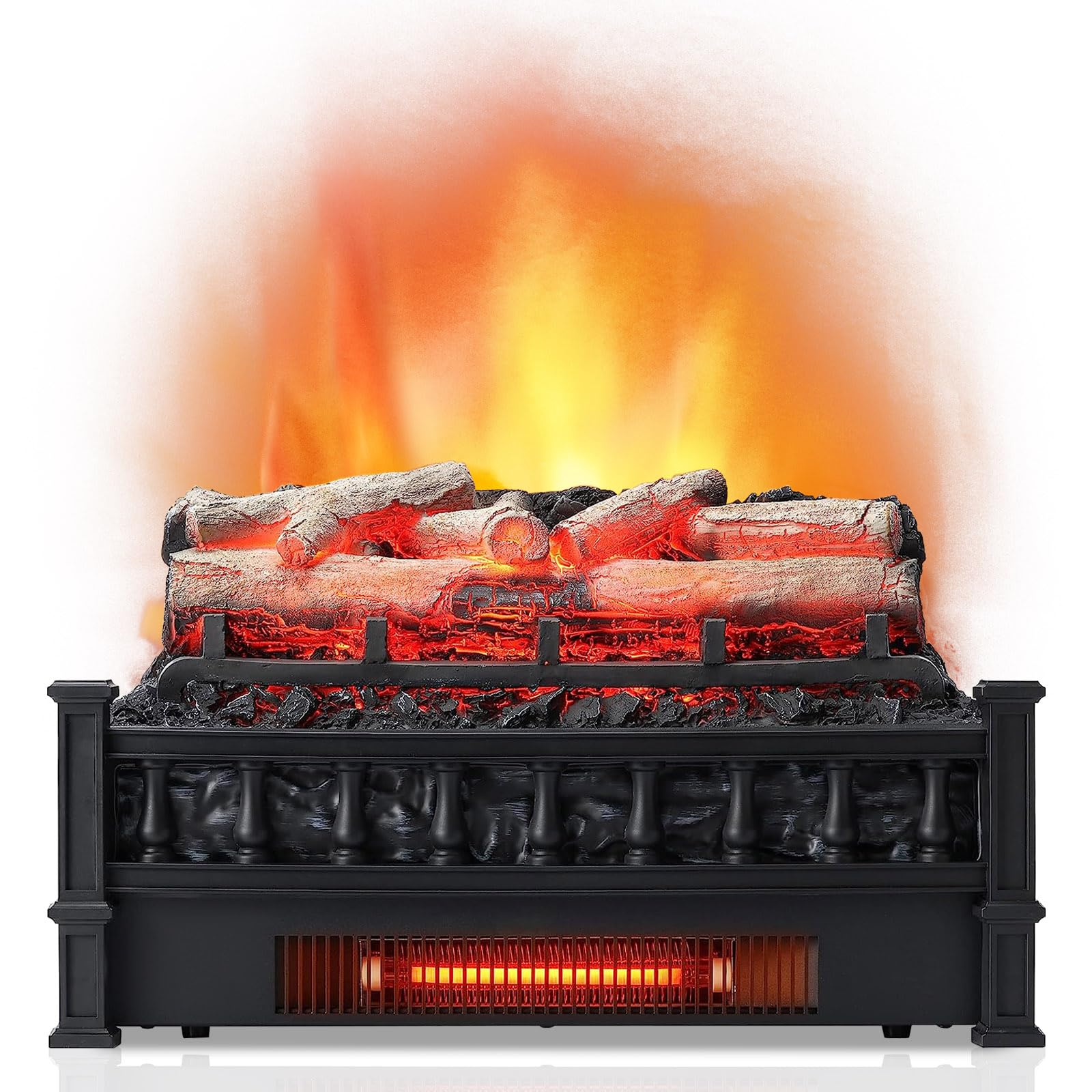 Tangkula 20" Electric Fireplace Log Set Heater with Adjustable Temp